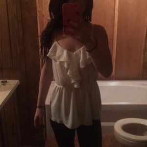Tank white frilly